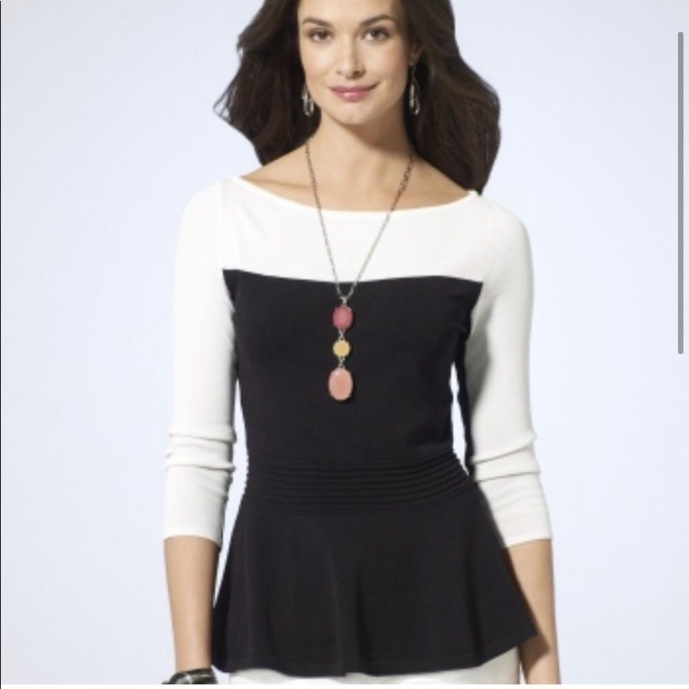 Black and white blouse